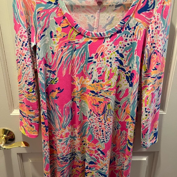 Lilly Pulitzer Devon Dress in Tiki Pink Sunken Treasure - Picture 2 of 2